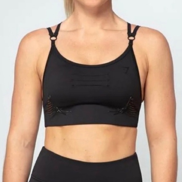 Gymshark Exo Ultra Sports Bra Black Strappy Sz XS Unlined - Picture 5 of 7